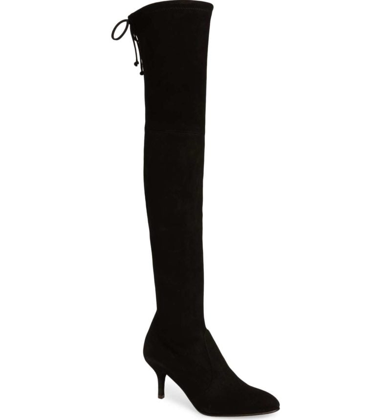 STUART WEITZMAN Tiemodel Over the Knee Stretch Boot Black Suede over the knee boots fall winter