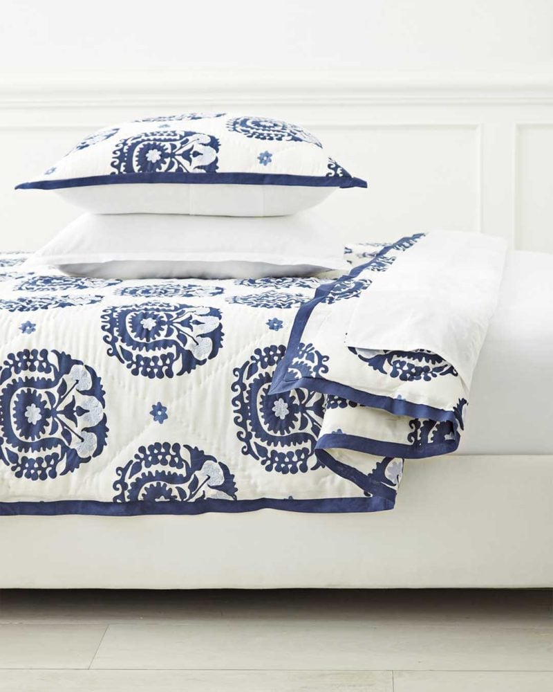 Serena and Lily Suzani Quilt Navy Blue serena and lily friends and family sale