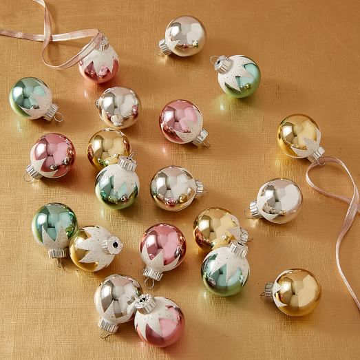 Shiny-Brite™ Mini Snow Cap Ornaments (Set of 20) West Elm long weekend sale