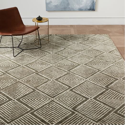 West Elm Radiating Diamonds Rug - Mushroom warehouse sale