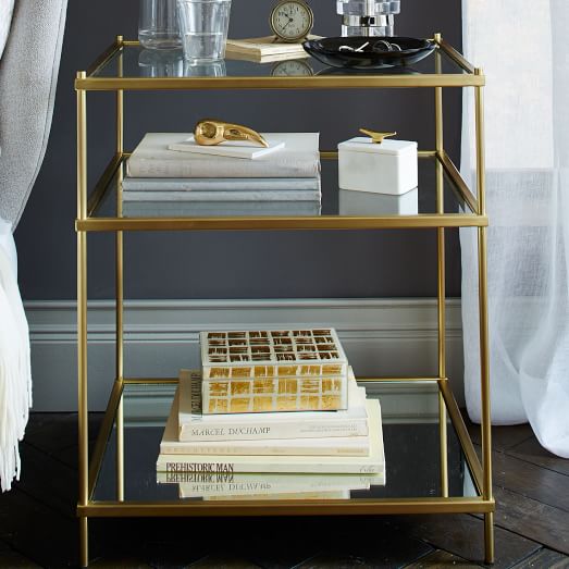 West Elm Terrace Nightstand - Antique Brass west elm warehouse sale
