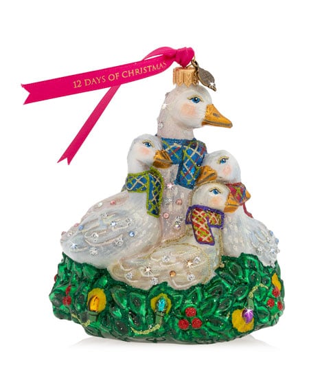 jay strongwater six geese laying glass ornament horchow holiday sale christmas 12 days of christmas