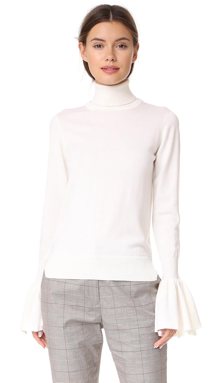 Adam Lippes Bell Sleeve Turtleneck Ivory
