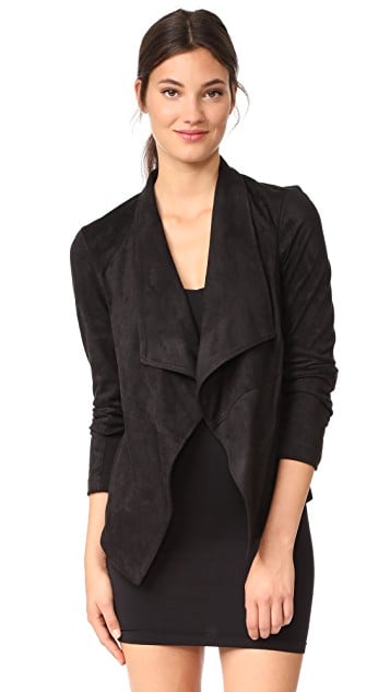 BB Dakota Wade Faux Suede Jacket Black faux suede moto jackets