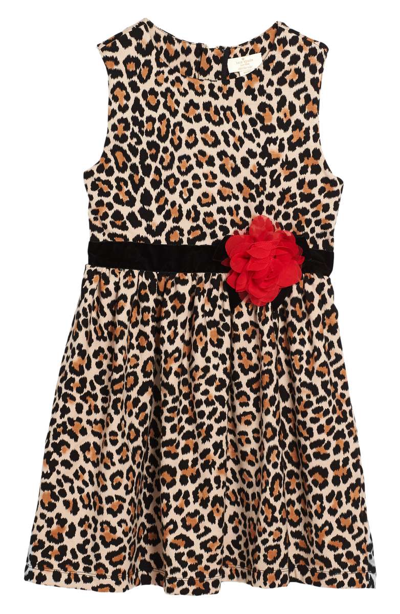 KATE SPADE NEW YORK leopard print dress Toddler & Little Girl thanksgiving dresses for toddler girls