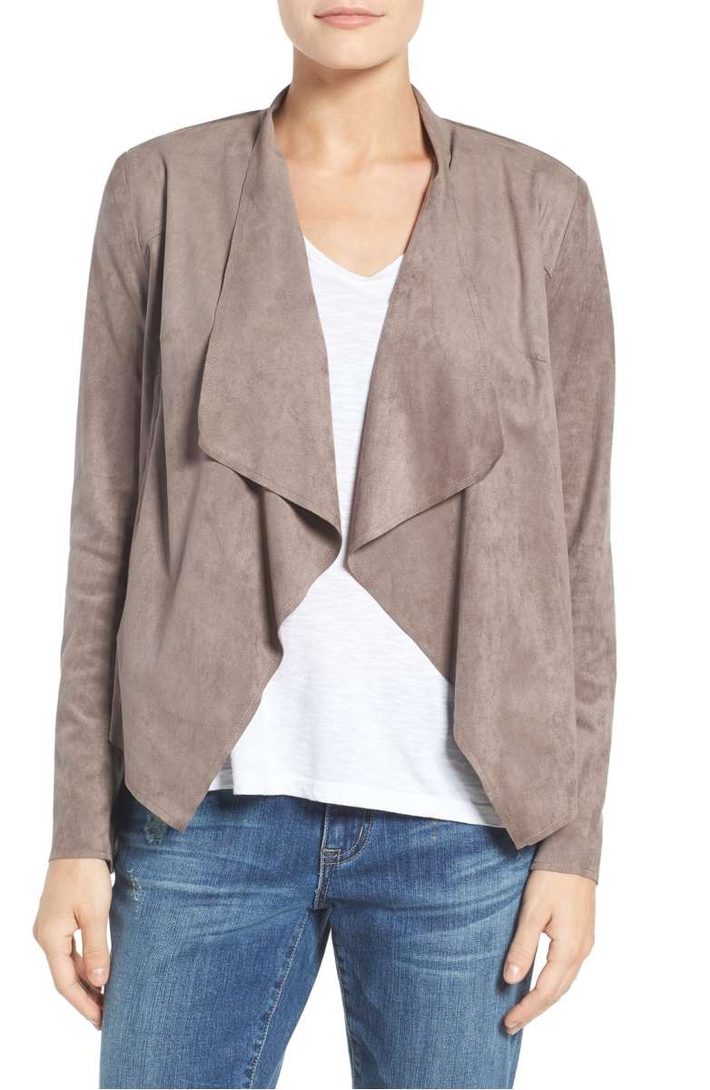 KUT FROM THE KLOTH Tayanita Faux Suede Jacket Buff faux suede moto jackets