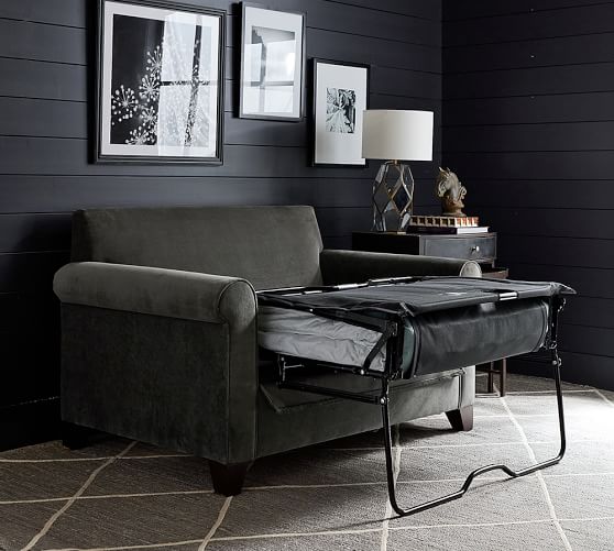 Pottery Barn CAMERON ROLL ARM UPHOLSTERED TWIN ARMCHAIR SLEEPER pottery barn sleeper sofas sale