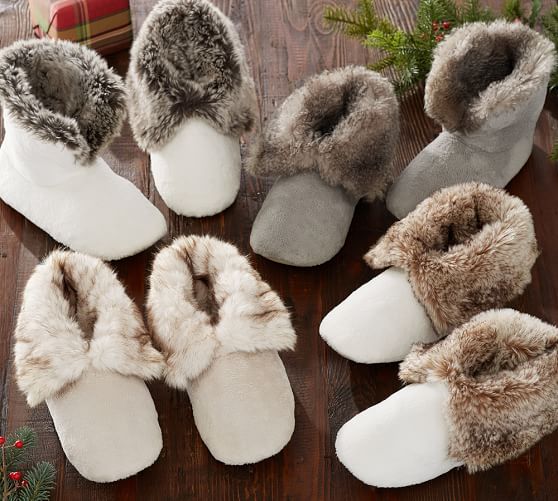 Pottery Barn FAUX FUR BOOTIES pottery barn pre-black friday sale