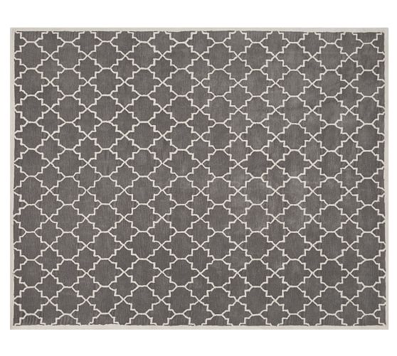 Pottery Barn JALI GEO TUFTED RUG - GRAY pottery barn mega sale