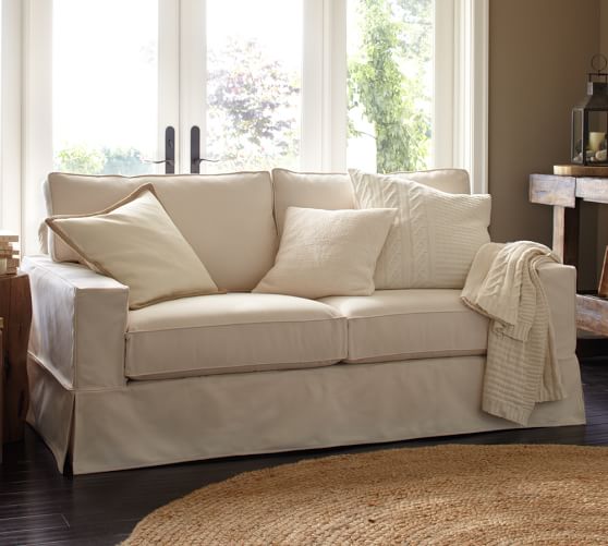Pottery Barn PB COMFORT SQUARE ARM SLIPCOVERED SOFA pottery barn mega sale
