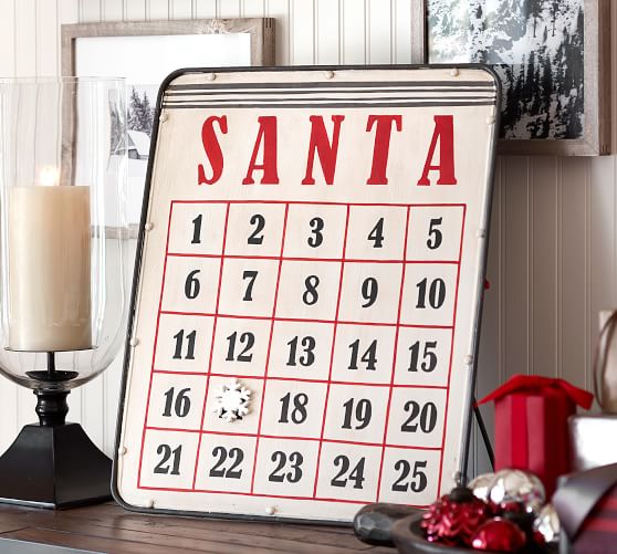 Pottery Barn SANTA MAGNETIC ADVENT CALENDAR pottery barn mega sale