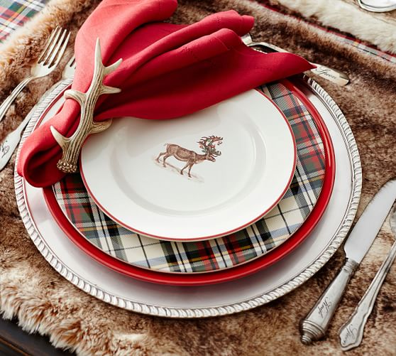 Pottery Barn SILLY STAG SALAD PLATE, SET OF 4 pottery barn pre-black friday sale