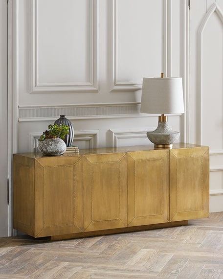 Aged Brass-Covered Sophie Console Gold horchow friends and family sale holiday 2017