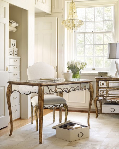 Hooker Furniture Briganti Mirrored Writing Desk Horchow friends and family sale
