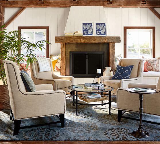 Pottery Barn BERKELEY UPHOLSTERED ARMCHAIR Nailhead Trim Pottery barn holiday gifts buy more save more sale