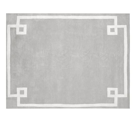 Pottery Barn HOTEL BORDERED RUG - GRAY Pottery barn holiday gifts buy more save more sale