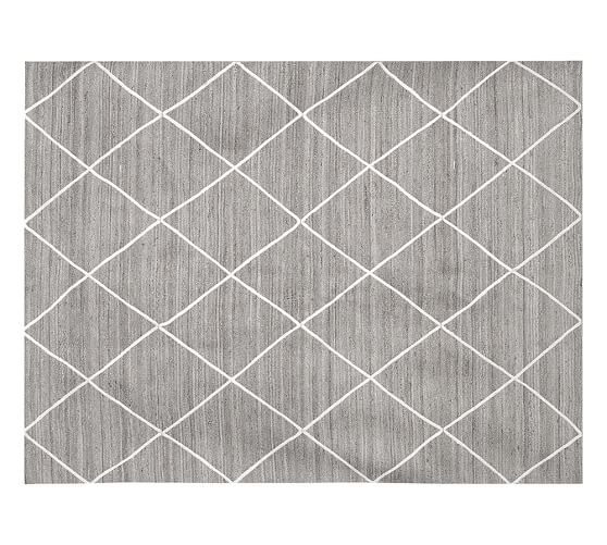 Pottery Barn JUTE LATTICE RUG - GRAY/IVORY pottery barn holiday gifts buy more save more sale