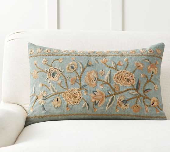 Pottery Barn KENSLEY EMBROIDERED LUMBAR PILLOW COVER pottery barn buy more save more sale
