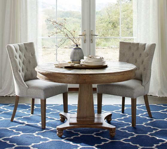 Pottery Barn ROMA PEDESTAL TABLE Weathered Elm Finish pottery barn buy more save more sale