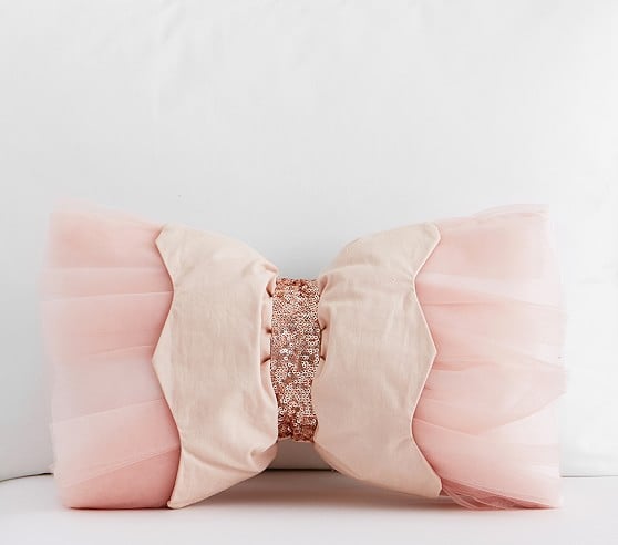 The Emily & Meritt Embellished Bow Shaped Decorative Pillow Pink Pottery Barn Kids buy more save more sale