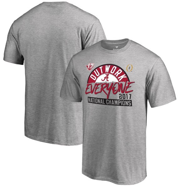 Alabama Crimson Tide Fanatics Branded College Football Playoff 2017 National Champions Motion T-Shirt – Heather Gray alabama crimson tide 2018 NCAA national champions shirts locker room hats