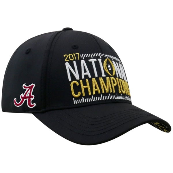 Alabama Crimson Tide Top of the World College Football Playoff 2017 National Champions Structured Adjustable Hat – Black alabama crimson tide 2018 NCAA national champions shirts locker room hats