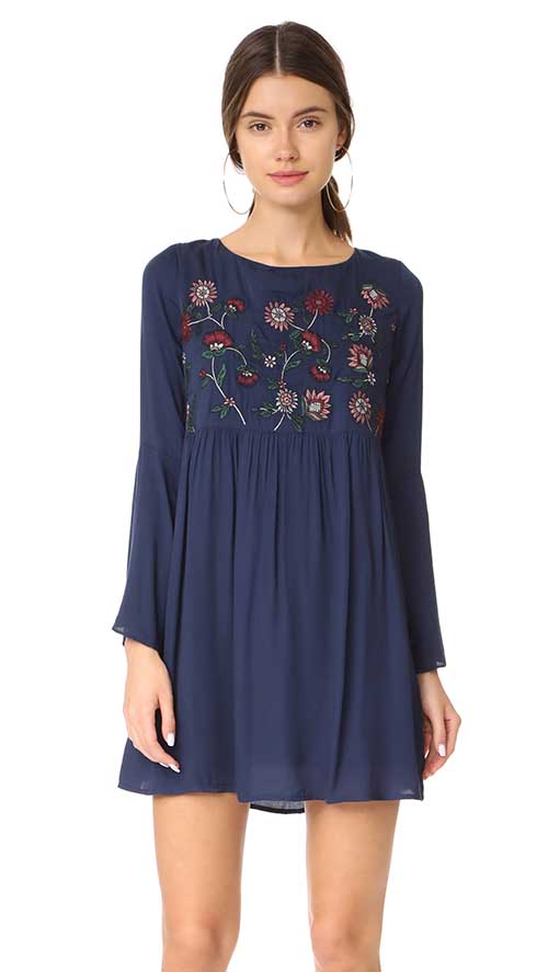BB Dakota Bria Embroidered Tie Back Dress Imperial Blue shopbop designer sale on sale