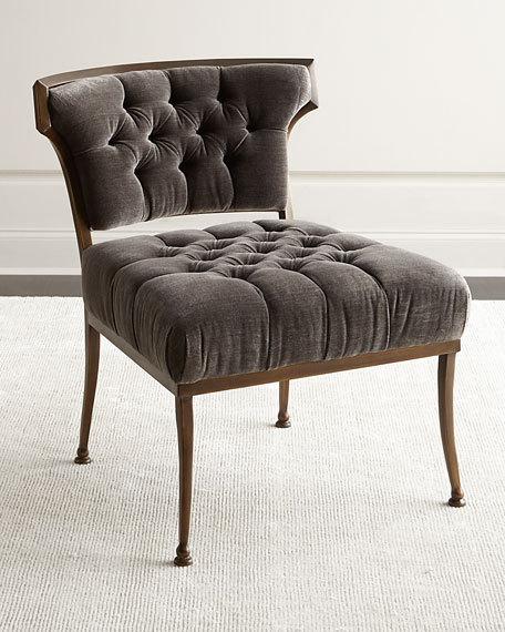 Bernhardt Omni Tufted Accent Chair Gray Horchow weekend flash sale