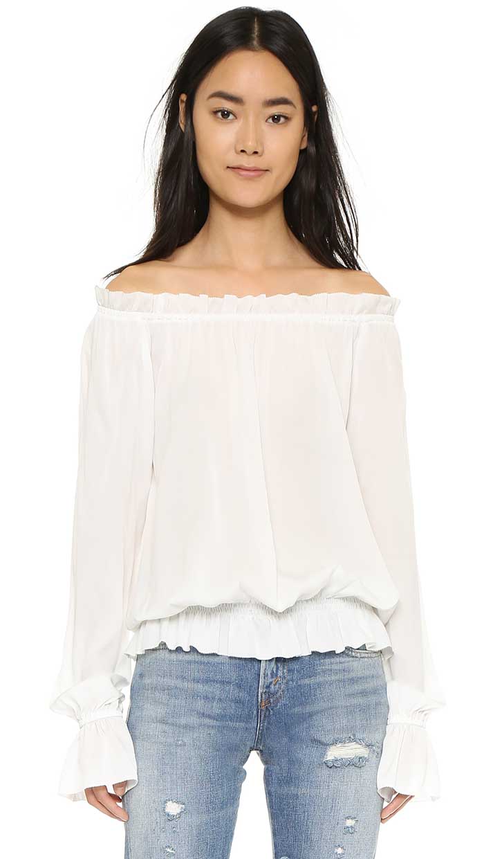 Emerson Thorpe Faye Off Shoulder Blouse White shopbop designer sale on sale