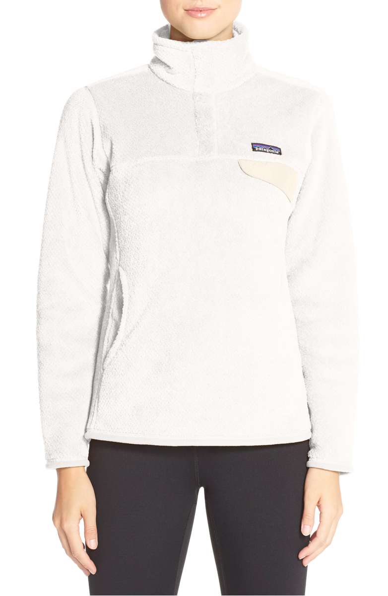 PATAGONIA Re-Tool Snap-T Fleece Pullover Raw Linen White X-Dye fleece pullovers women under 120 dollars
