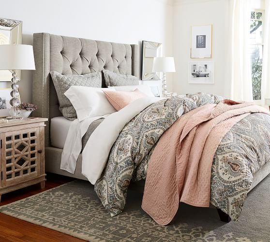 Pottery Barn COTTON SILK CROSS-STITCH QUILT & SHAM pottery barn premier sale