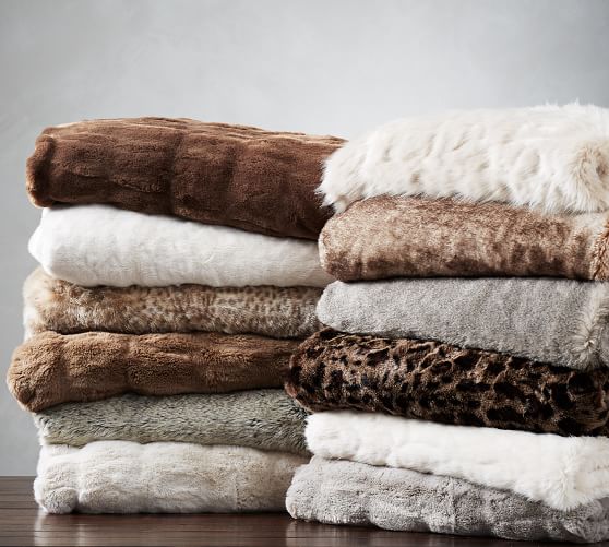 Pottery Barn FAUX FUR THROW pottery barn 24 hour flash sale january 2018