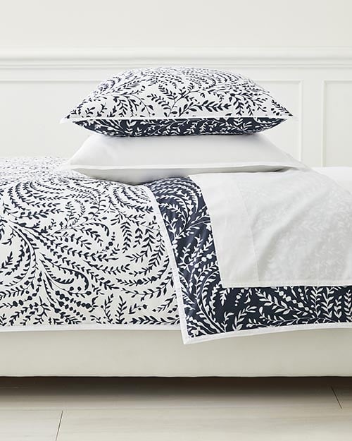 Serena and Lily Priano Duvet Cover Navy Blue Botanical Print serena and lily free shipping sale