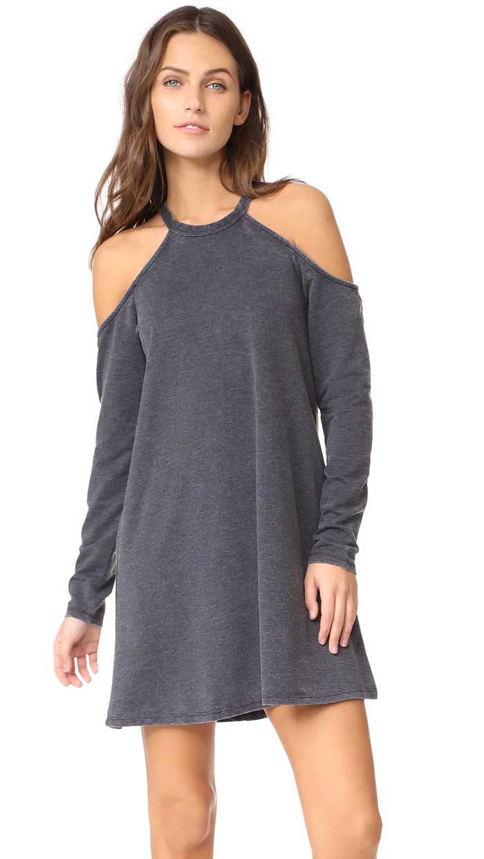 Z Supply Cold Shoulder Dress Black shopbop designer sale on sale
