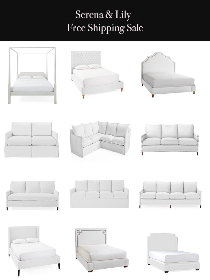 Lifestyle blogger Candace Rose Anderson of Candieanderson.com has the scoop on the best sofas, beds, bedding, furniture and home decor items that you can get free shipping on during the 2018 Serena and Lily Free Shipping Sale.