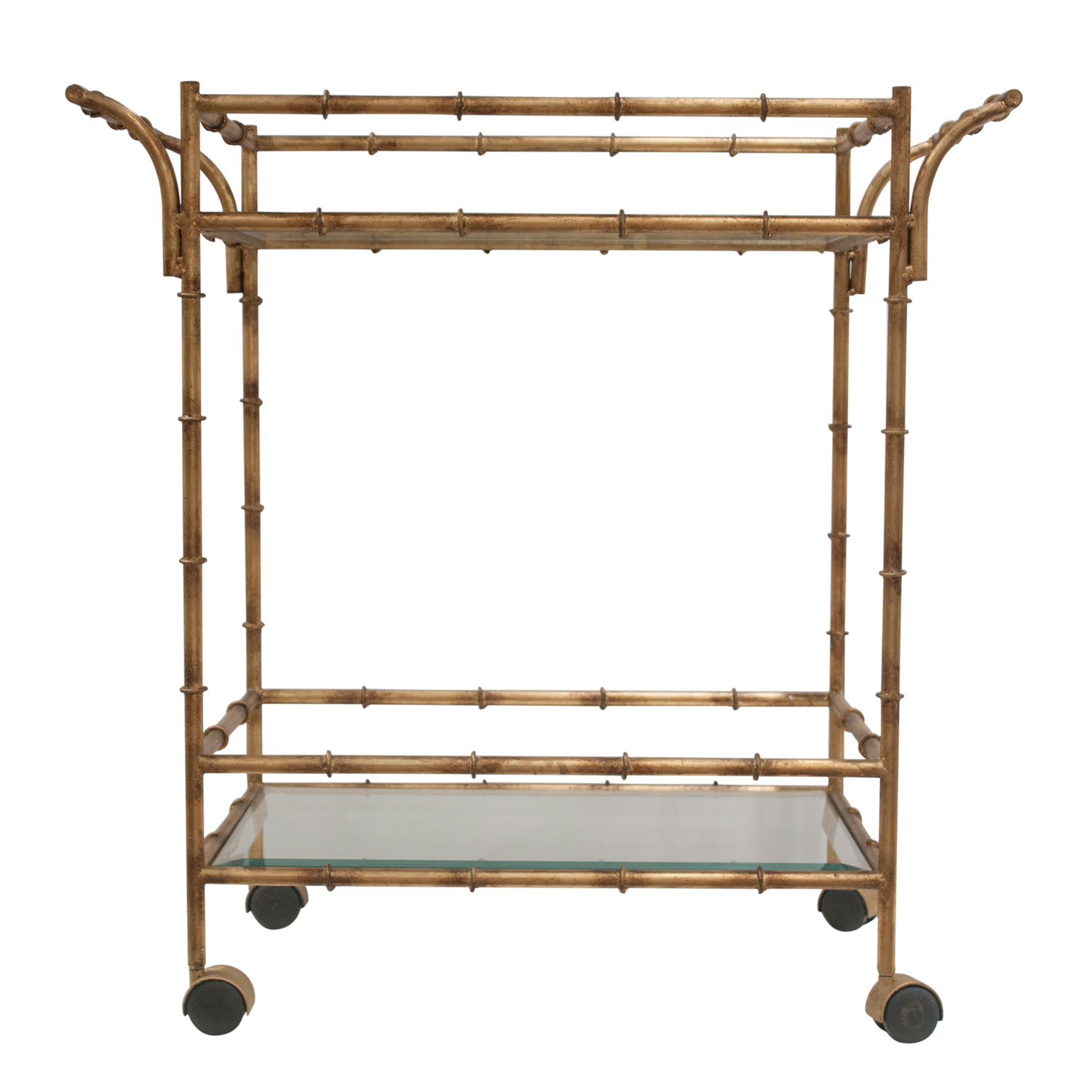 Dessau Home Antique Gold Bamboo Tea Cart valentines day bar cart bellacor