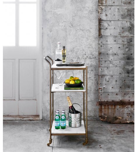 FILLINA BAR CART, ANTIQUE GOLD MARBLE Lulu and Georgia memorial day sale