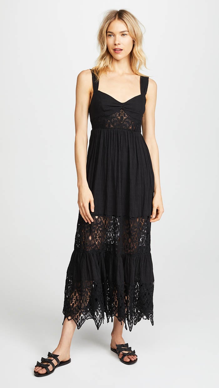 Free People Caught Your Eye Maxi Dress Black crochet dresses spring summer 2018