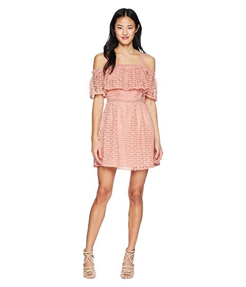 Jack by BB Dakota Aitana Geometric Lace Dress Rosette Pink crochet dresses spring summer 2018