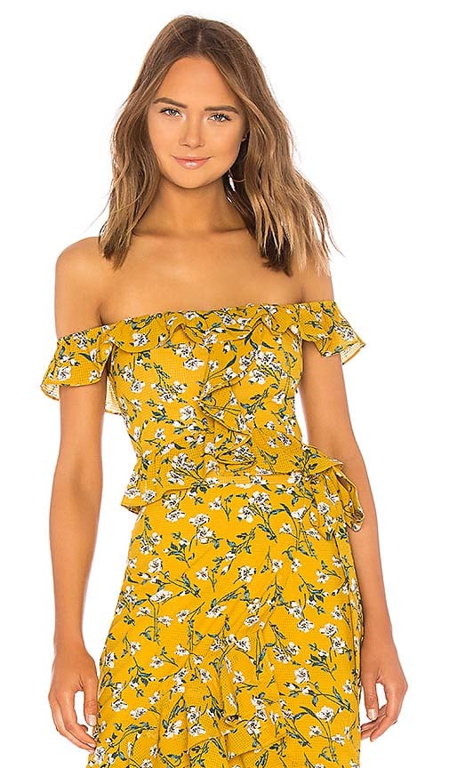 Tularosa LILY TOP Yellow Dolly Floral Print off the shoulder tops summer 2018
