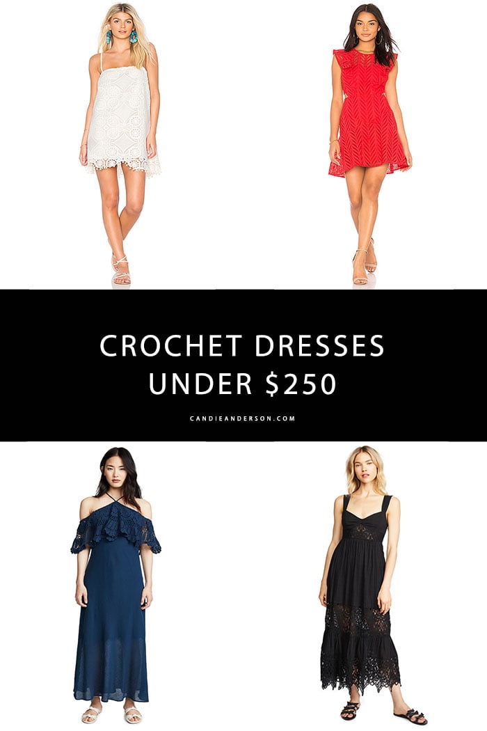 Style expert and fashion blogger, Candie Anderson has the scoop on 21 of the best crochet dresses under $250 just in time for backyard barbecues, weekend brunch, graduation parties, wedding guest season and more.