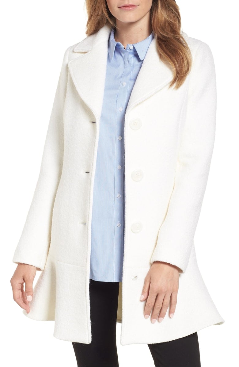 KENSIE Notch Lapel Peplum Coat White jackets coats winter 2018 nordstrom anniversary sale