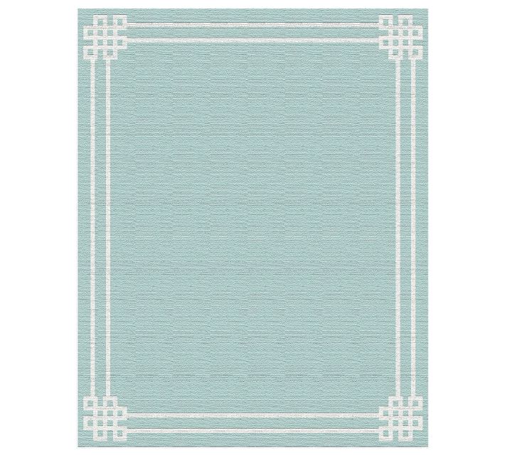 Pottery Barn Emilia Custom Tufted Rug - Porcelain Blue white rugs sale