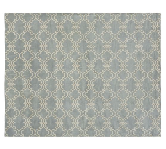 Pottery Barn SCROLL TILE RUG - PORCELAIN BLUE blue pottery barn rugs sale