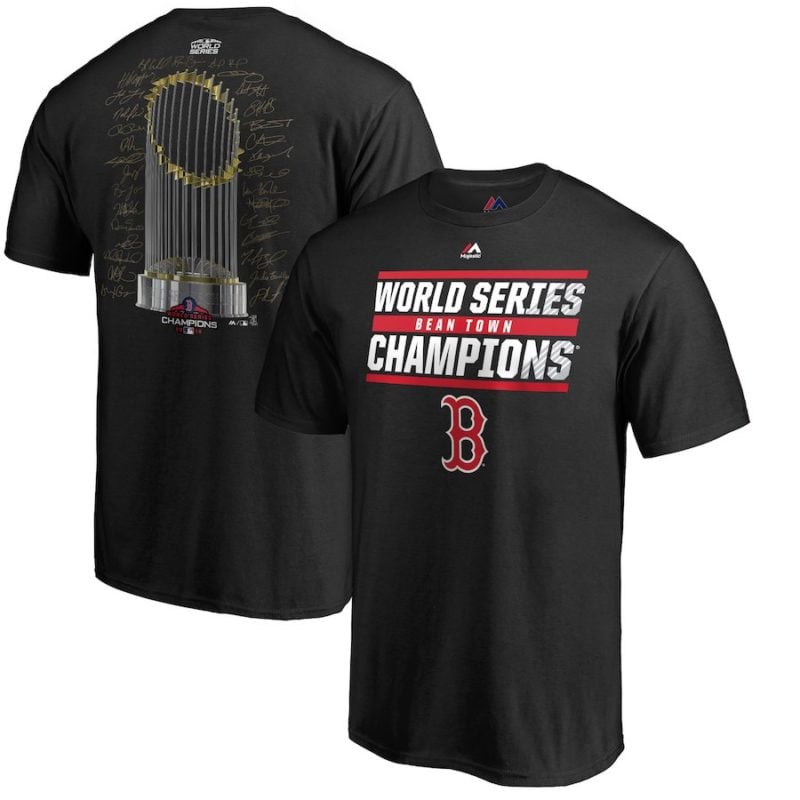 Boston Red Sox Majestic 2018 World Series Champions Signature Roster T-Shirt – Black