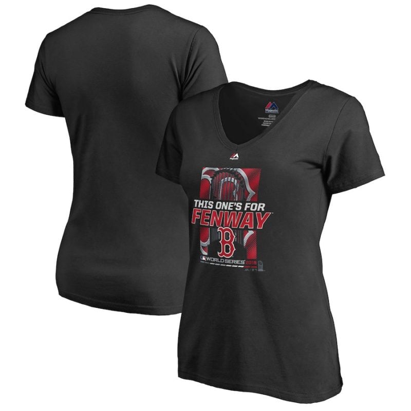 Boston Red Sox Majestic Women's 2018 World Series Champions Parade V-Neck T-Shirt – Black boston red sox 2018 world series champions