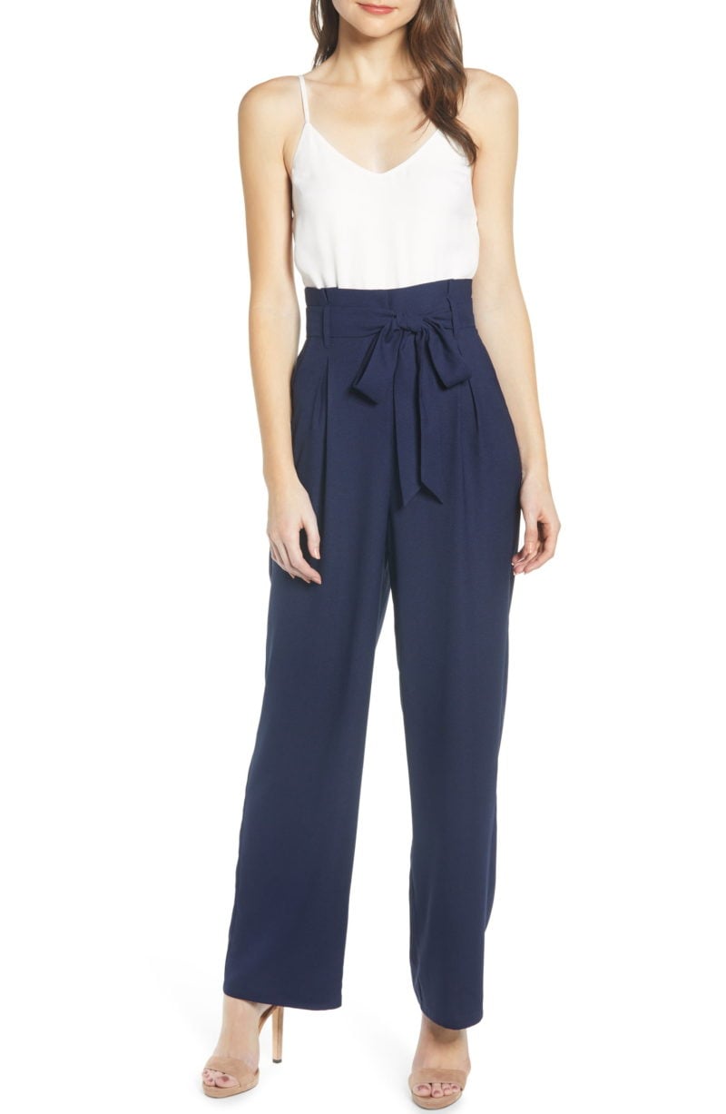 LEITH Colorblock Jumpsuit Navy Peacoat Blue White jumpsuits spring summer 2019