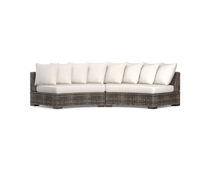 Pottery Barn HUNTINGTON ALL-WEATHER WICKER ROUNDED SECTIONAL SET wicker sectionals