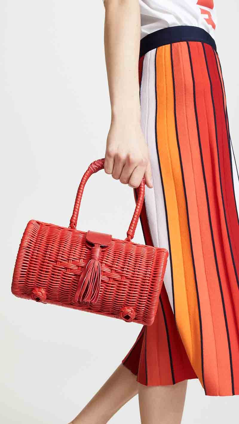 Cleobella Clarissa Wicker Bag Salsa Red wicker handbags spring summer 2019