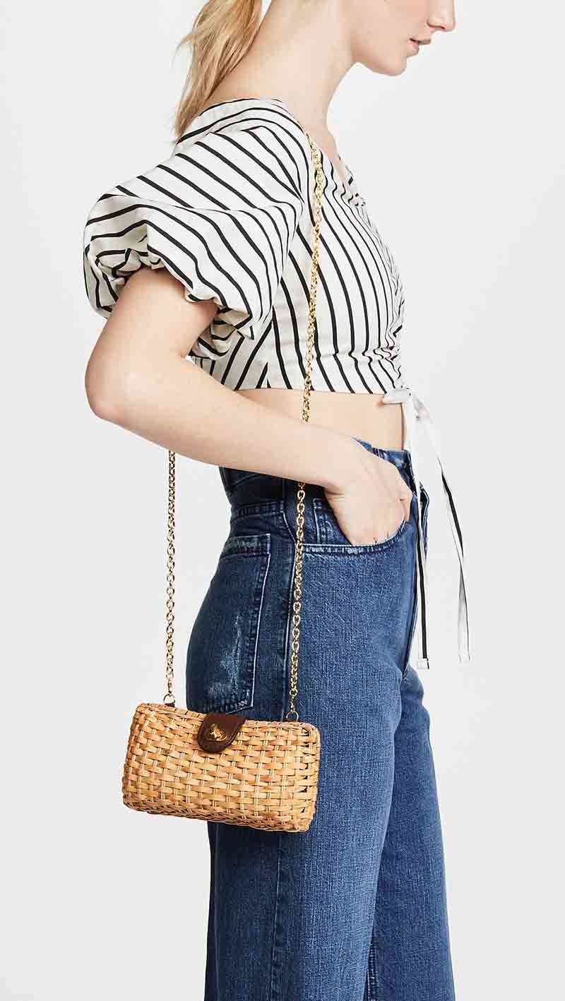 Kayu Crete Wicker Clutch Natural wicker handbags spring summer 2019